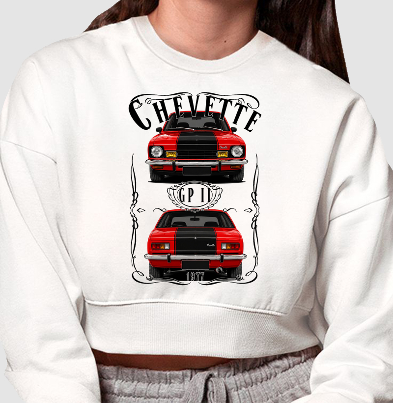 Moletom cropped feminino Chevette vintage