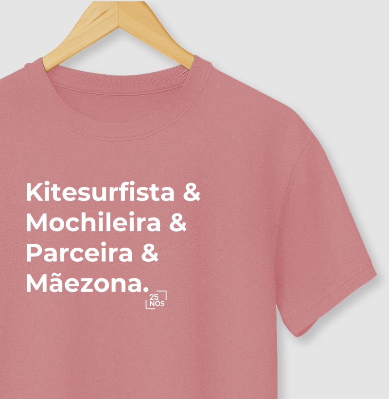 Mãezona, Mochileira e Kitesurfista - Camiseta