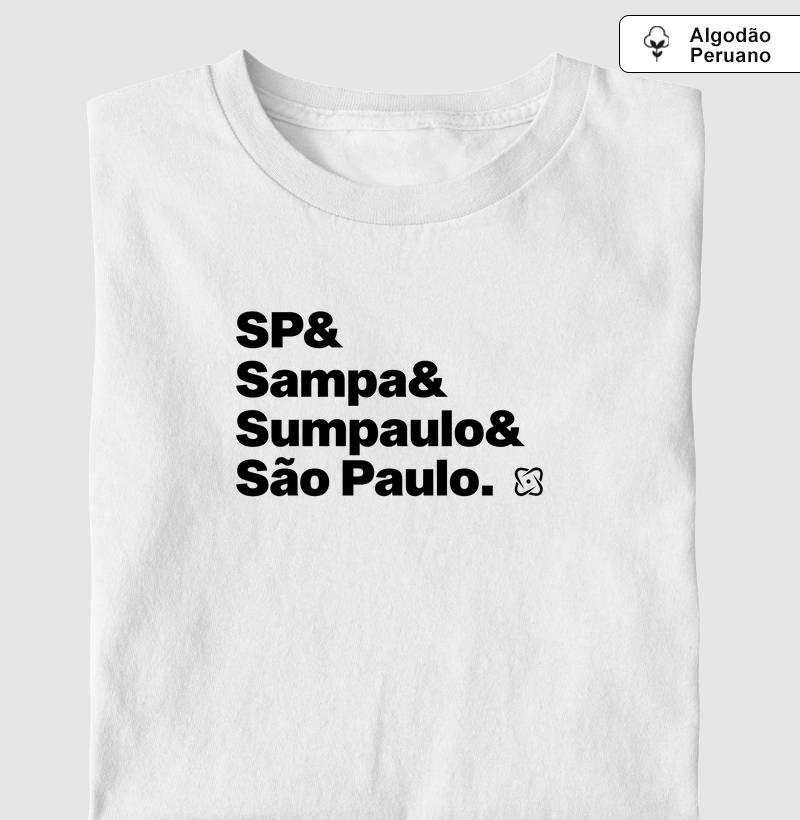 SP & Sampa & Sumpaulo & São Paulo Camiseta Algodão Peruano