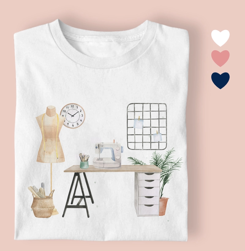 Camiseta Feminina Ilustrada ateliê
