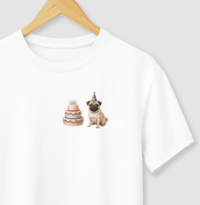 Pug - Aniversário - Camiseta