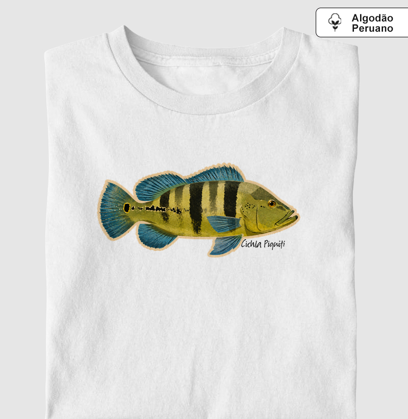 🎣 Tucunaré Azul 🔵 - Camiseta Algodão Peruano