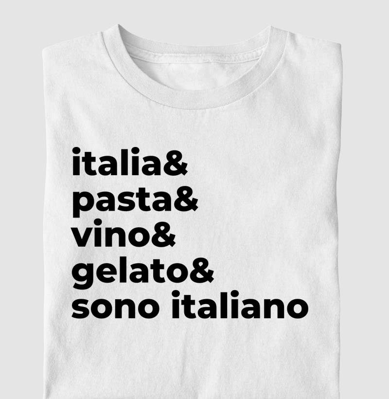 Italia, pasta, vino, gelato e sono italiano 