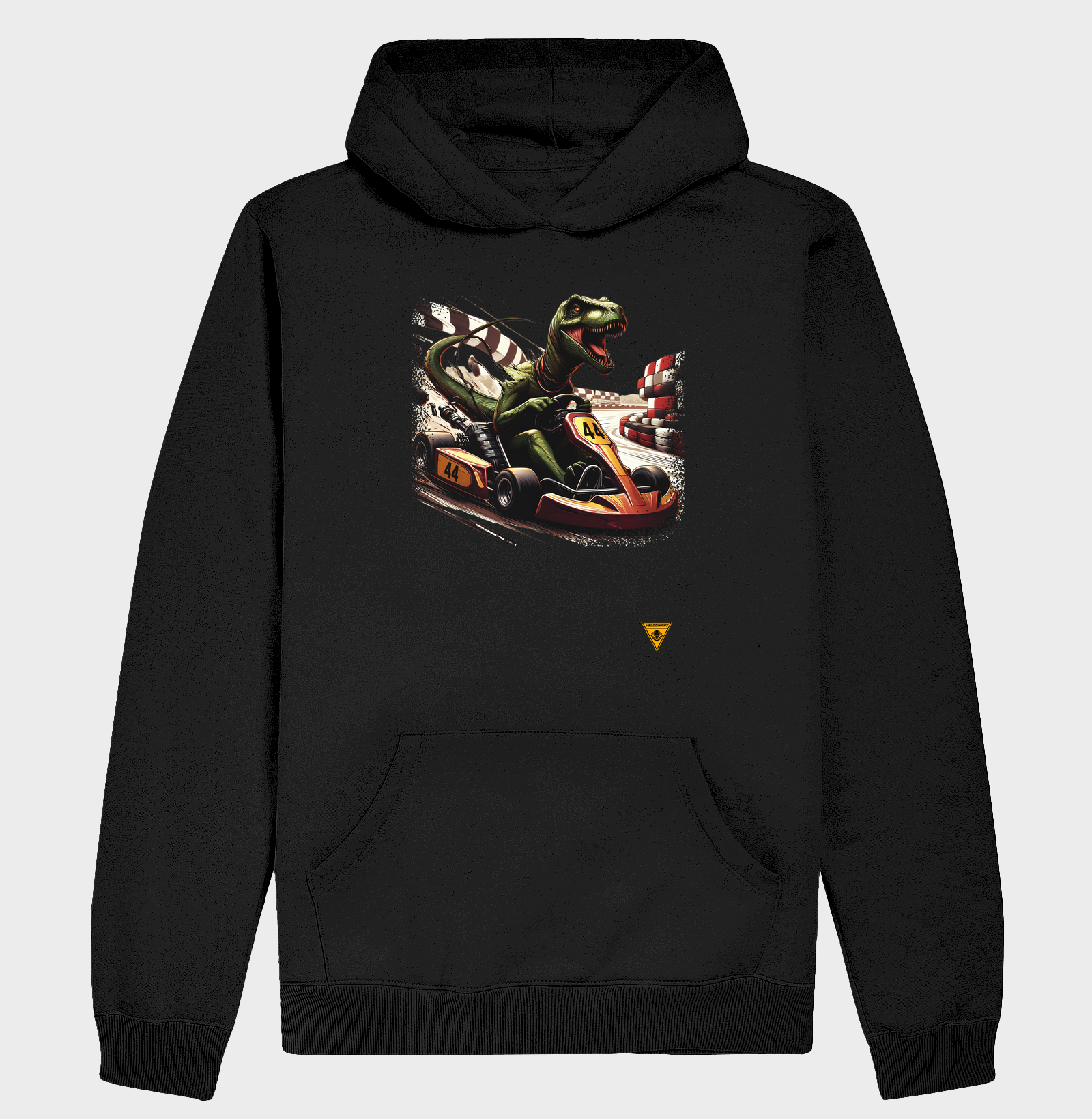 Camiseta premium mascote Velociraptor da VELOCIKART