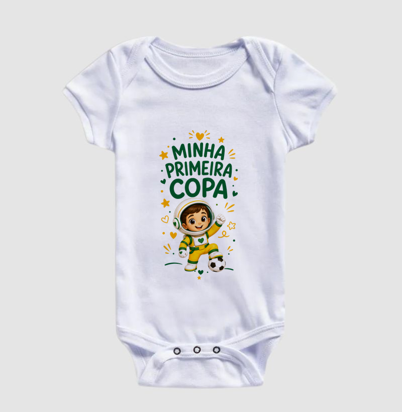 Minha primeira Copa - astronauto (body bebê)