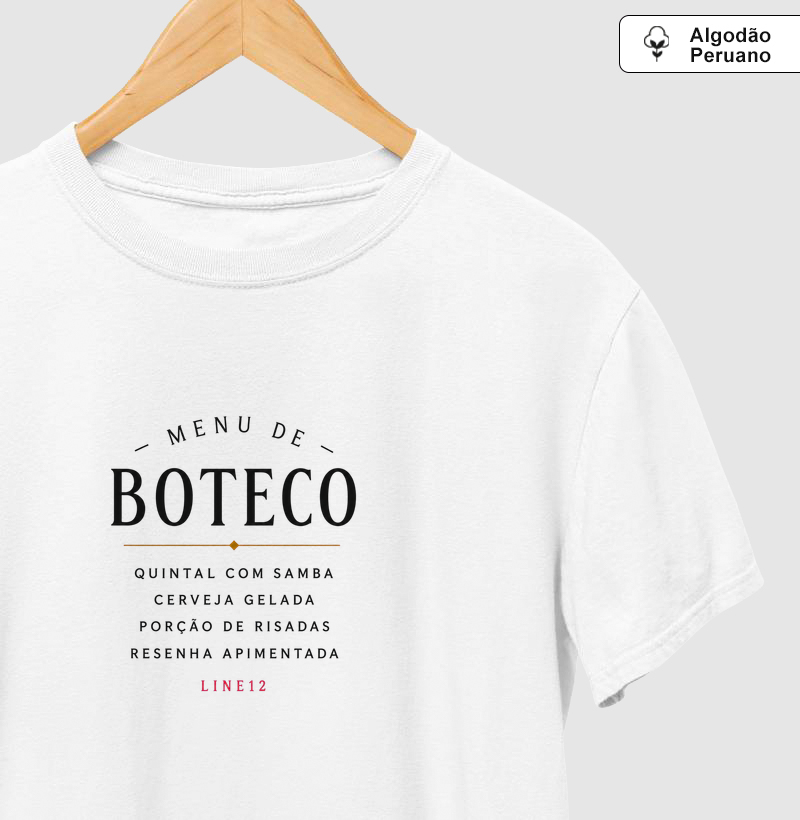 MENU DE BOTECO - Camiseta Algodão Peruano