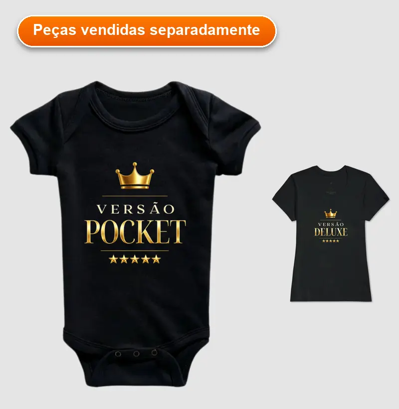 Versão Pocket - Body Infantil Estampado – Mãe e Filho(a)