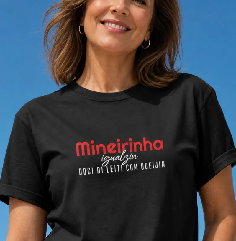 Mineirinha Igualzin Doci di Leiti com Queijin | Algodão Peruano - Camiseta Algodão Peruano