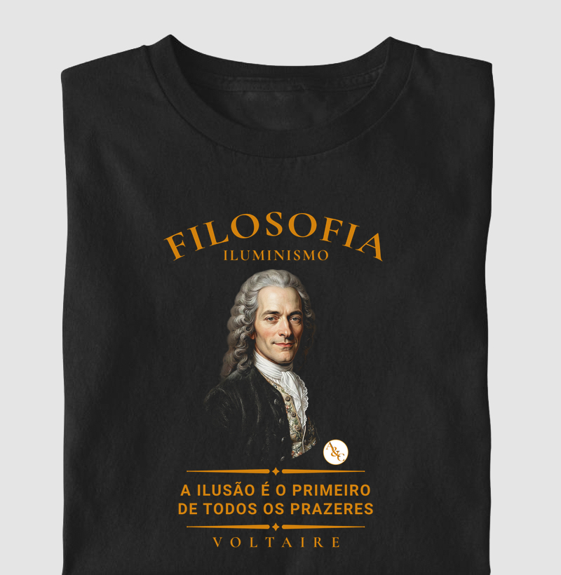 Camiseta Filosófica Voltaire: Esmagai a Infame | Razão & Liberdade