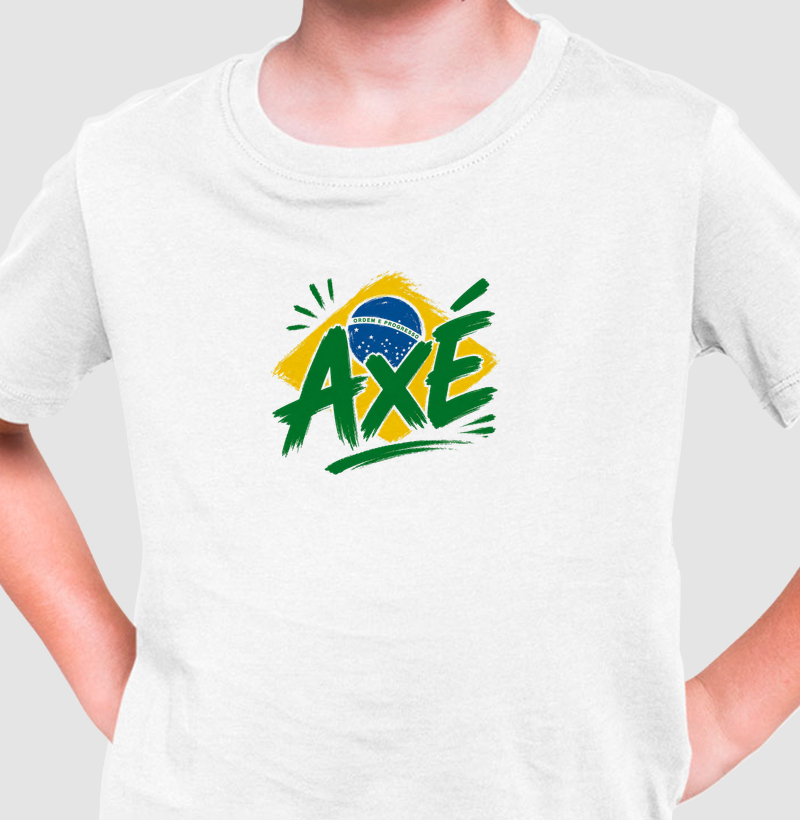 Camiseta Infantil Axé Bandeira Algodão Premium
