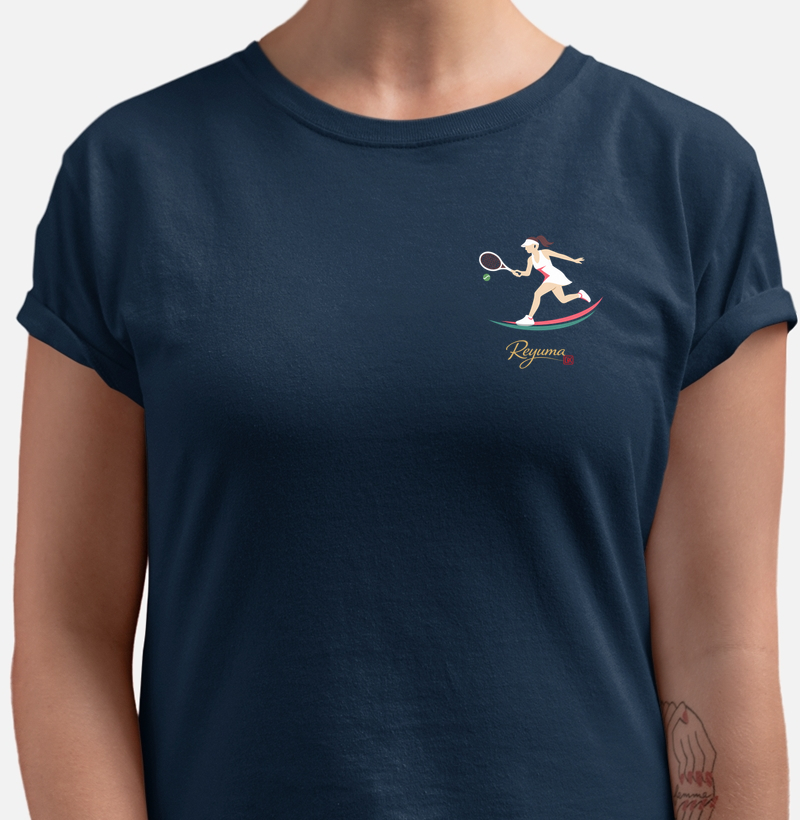 Camiseta Feminina, Babylook Tênis “Motion Elegance” - Mãe e filha - Algodão 100%