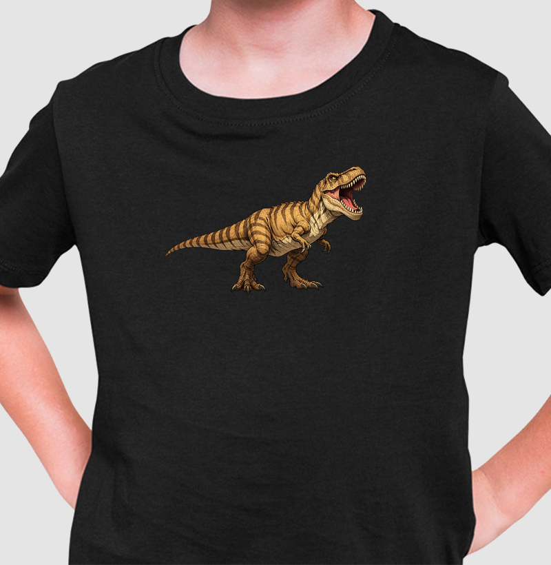 Camiseta Dinossauro T-rex Rugido Do Rei Algodão Premium Dinoloco