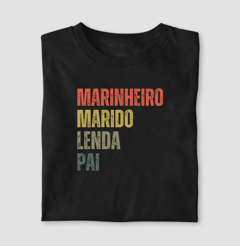 Camiseta de dia dos pais - Marinheiro, marido, lenda, pai - Algodão 30.1 
