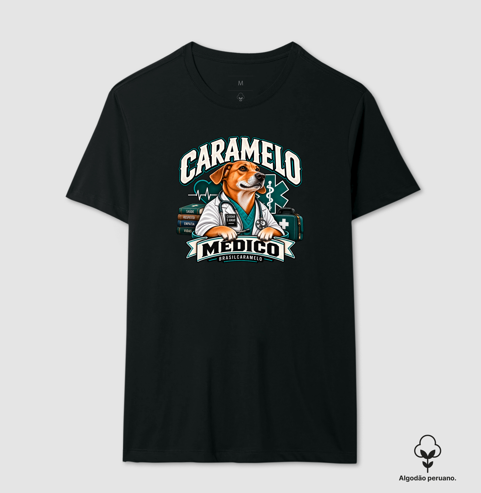 Caramelo Médico - Camiseta Algodão Peruano