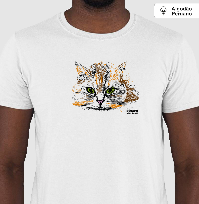 Cara de gato preto e laranja
