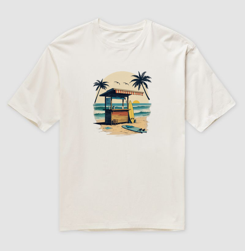 Camiseta Oversized Quiosque da Orla — Praia & Orla | Posto80