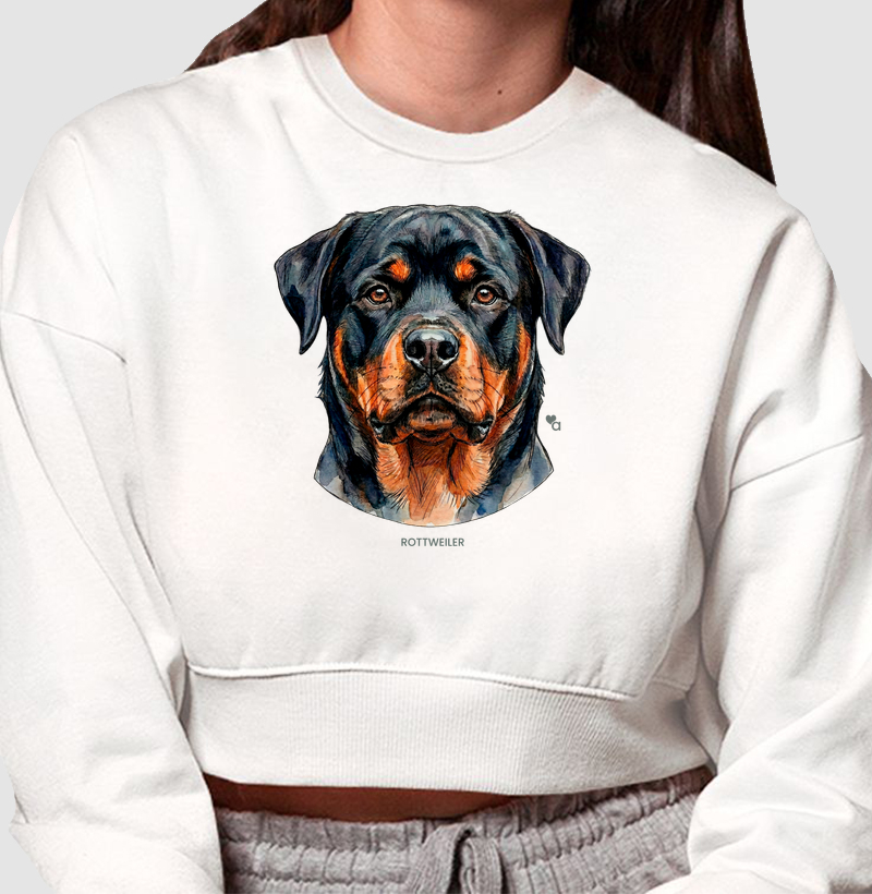 Cães - Rottweiler - Moletom Cropped