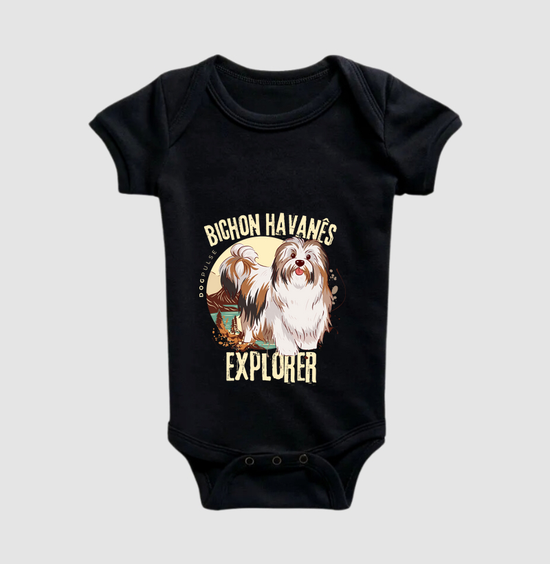 Body Infantil Dog Pulse Bichon Havanês Explorer – Tropical Vibes