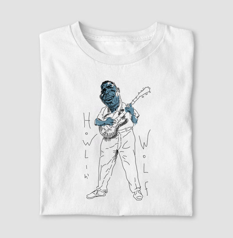 Howlin' Wolf e Violão - Tinta e Nanquim
