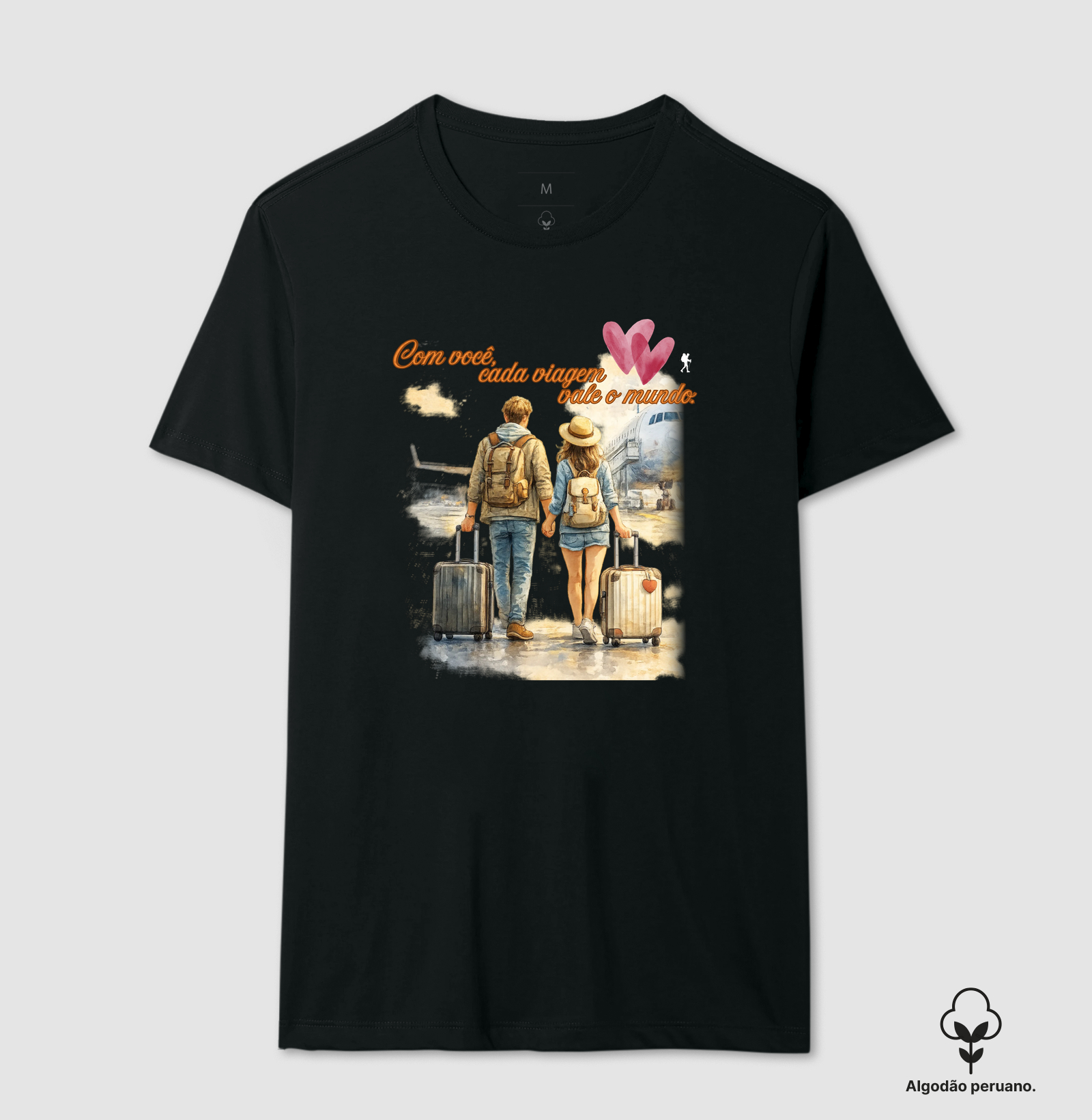 Camiseta Estampa Casal no Aeroporto | Excursionista