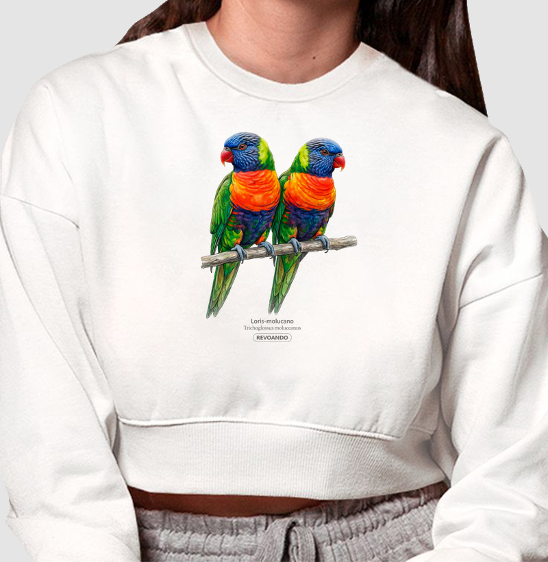 Love Friends - Loris-molucano - Moletom Cropped