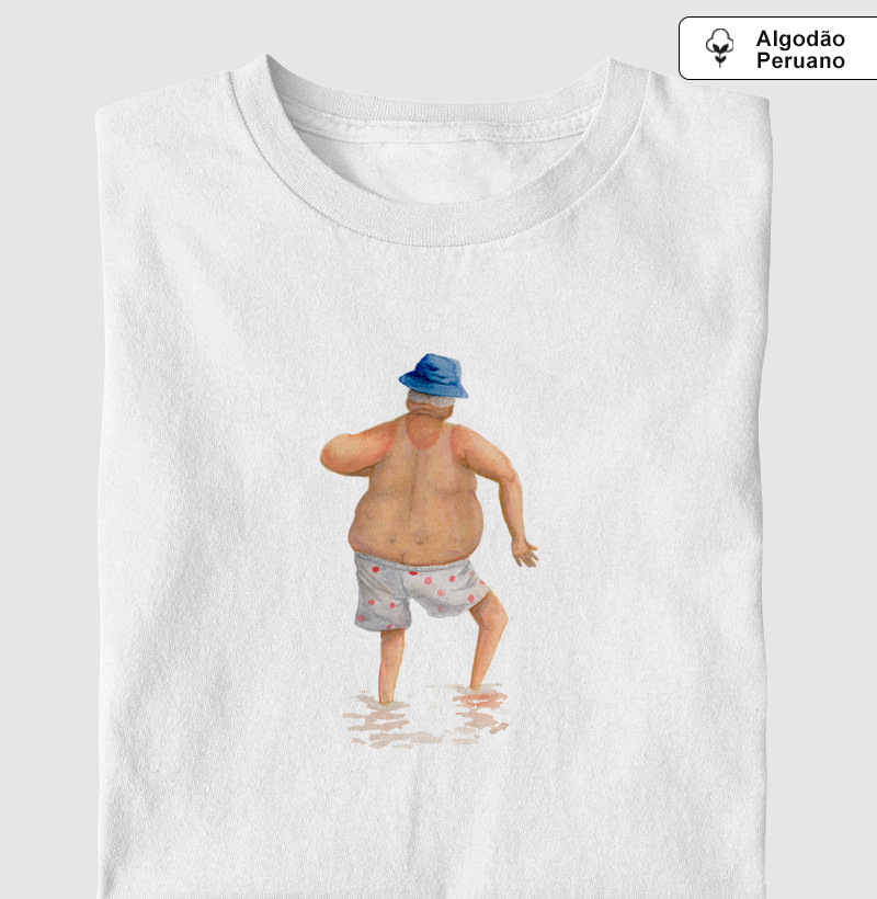 Camiseta Algodão Peruano Titio foi à praia