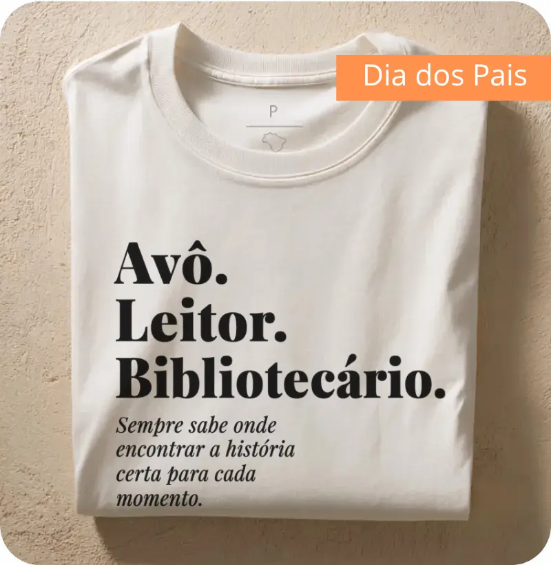 Camiseta Avô. Leitor. Bibliotecário. - Camiseta