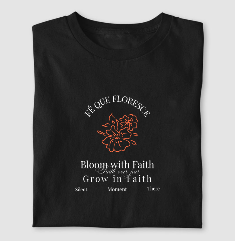 Camiseta Cristã Feminina Fé que Floresce | Milagre  