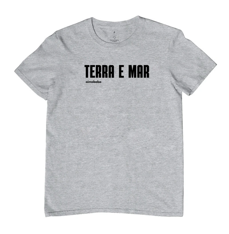   Camiseta Aimobaba Terra e Mar cinza mescla