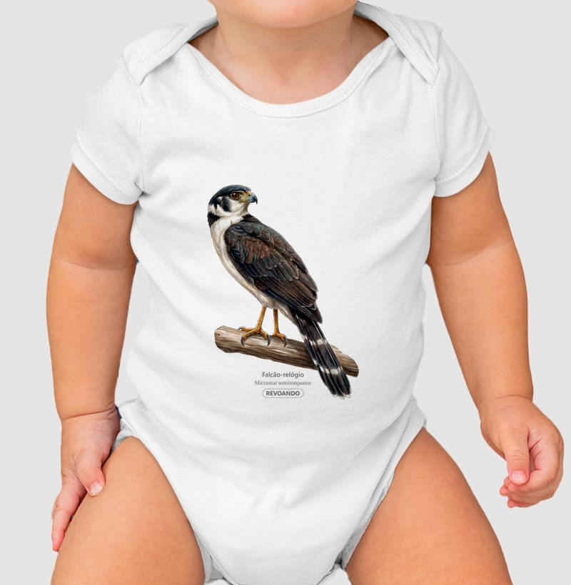 Traços Alados - Falcão-relógio - Body Infantil