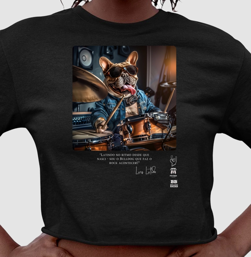 Camiseta Cropped Bulldog Frances "Lars Latido"