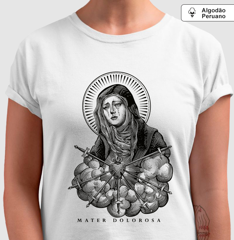 Nossa Senhora das Dores - Mater Dolorosa - Algodão Peruano