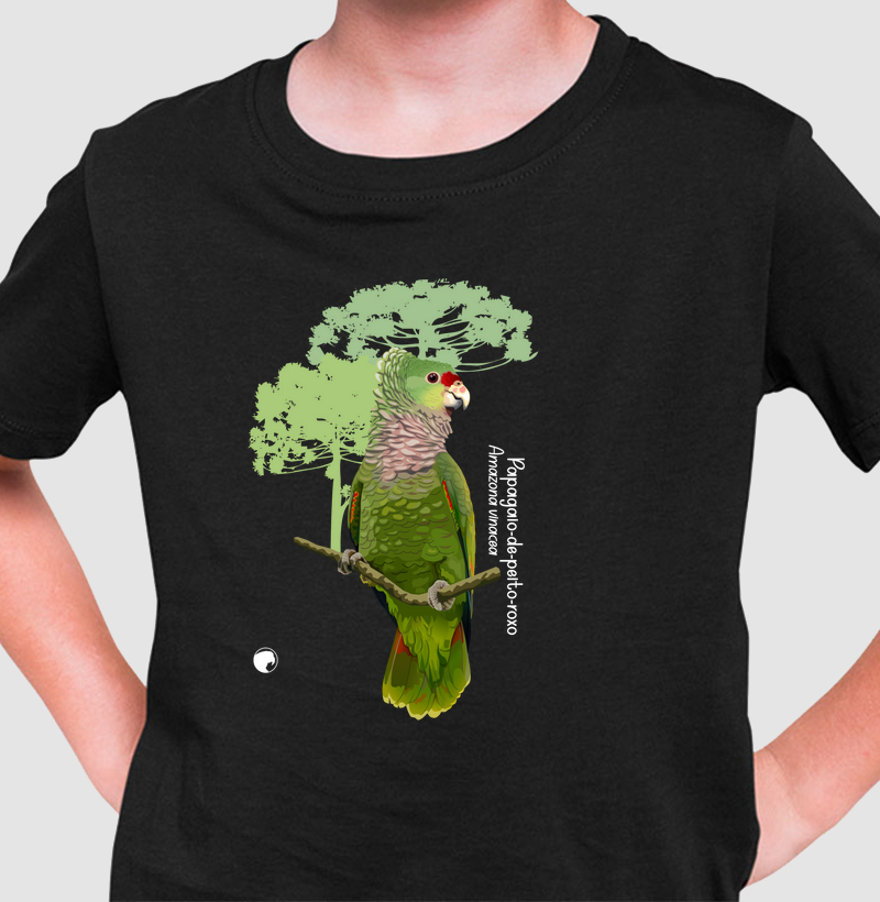 Camiseta Infantil Papagaio-de-peito-roxo