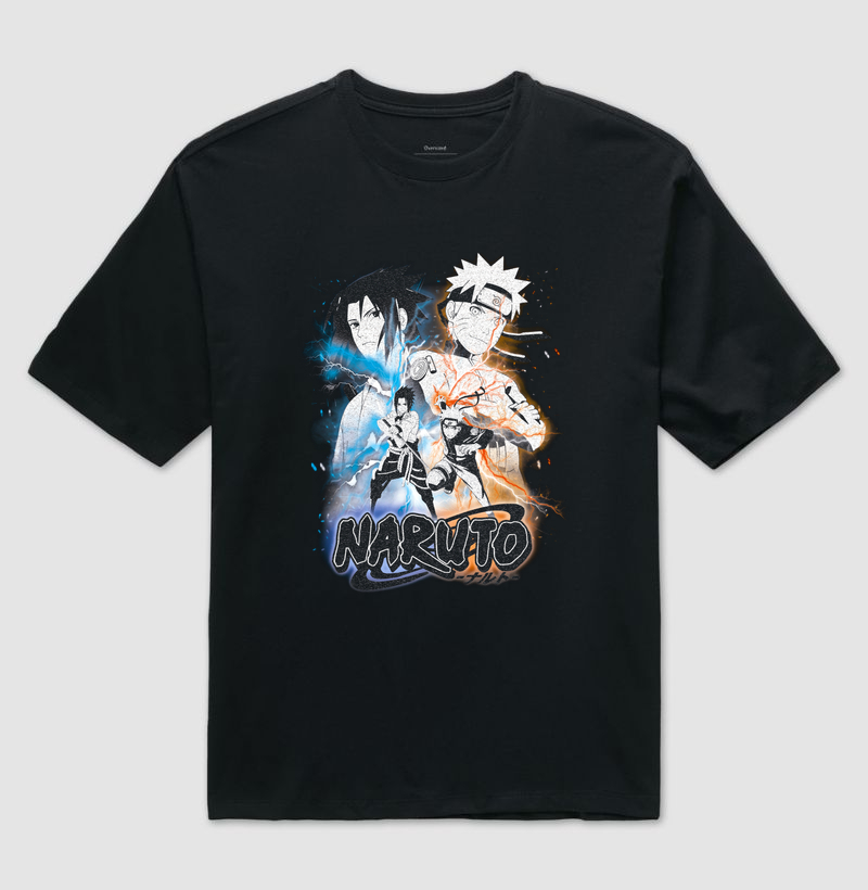 Camiseta Oversized - Naruto & Sasuke