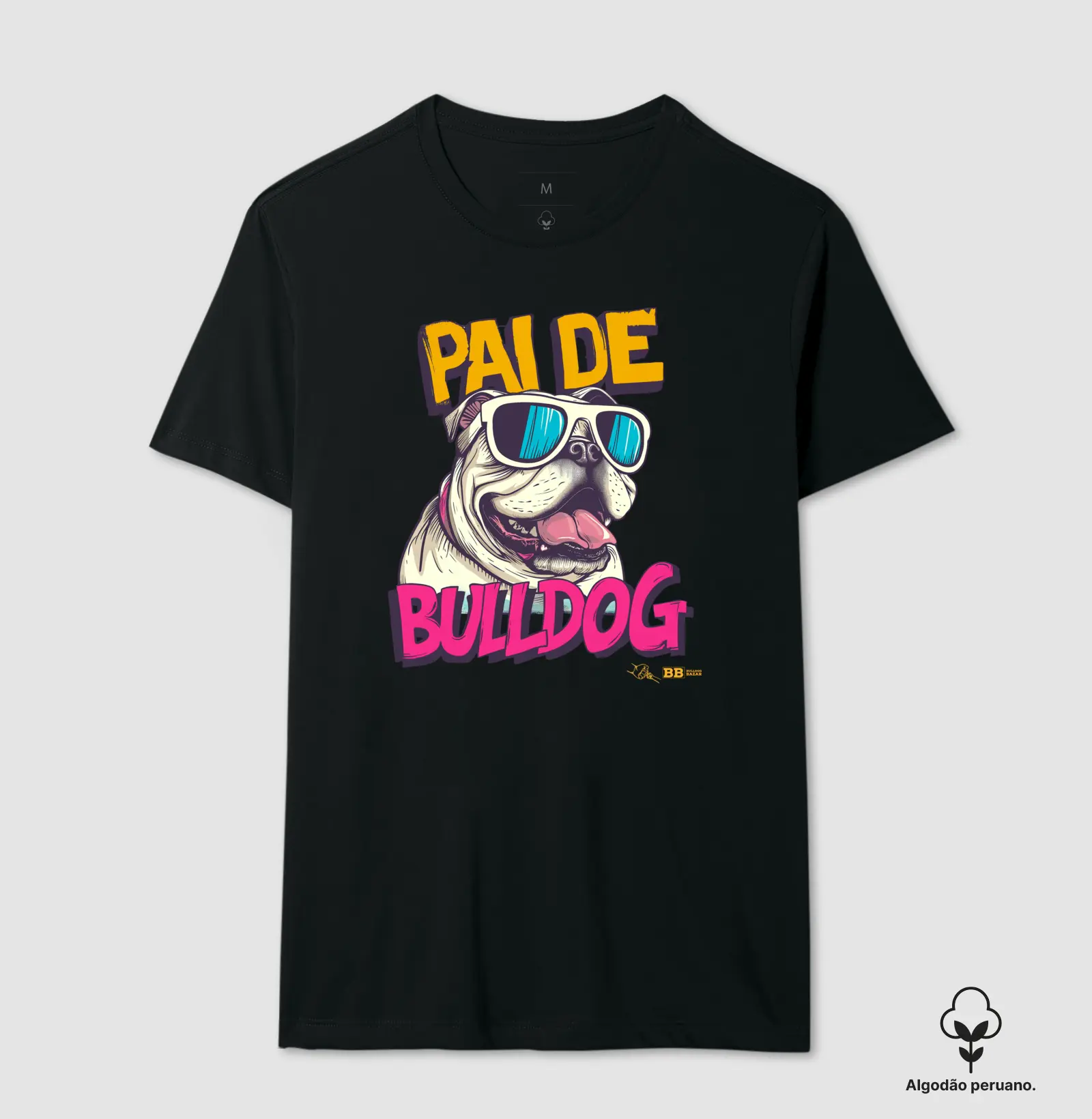 Camiseta Premium Bulldog Ingles "Pai de Bulldog V"