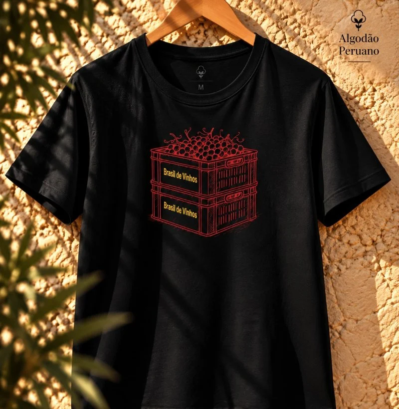 Camiseta Brasil de Vinhos - Caixa - Camiseta Algodão Peruano