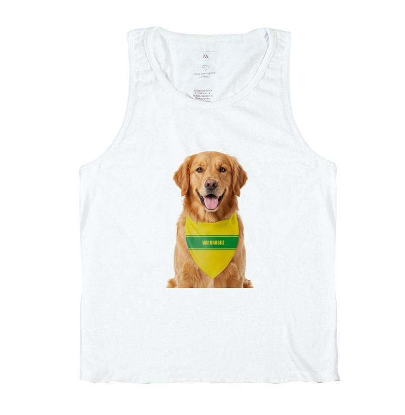 Camiseta Golden Retriever Vai Brasil | Copa Pet Edition