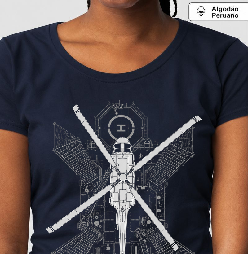 Offshore Operations Helideck 1 - Camiseta Algodão Peruano