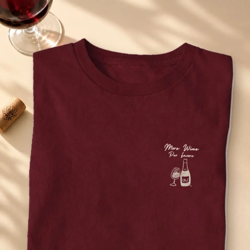 Camiseta Vinho - More Wine Per Favore - Bolso