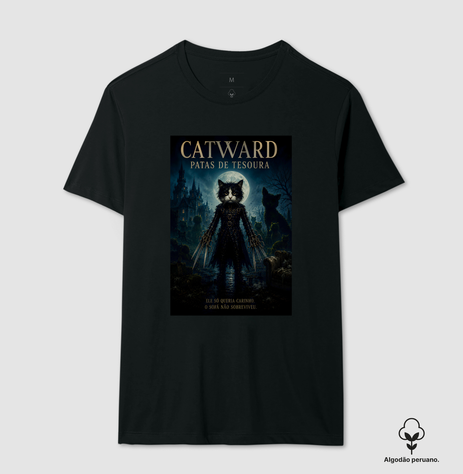 Catward – Patas de Tesoura - Camiseta Algodão Peruano