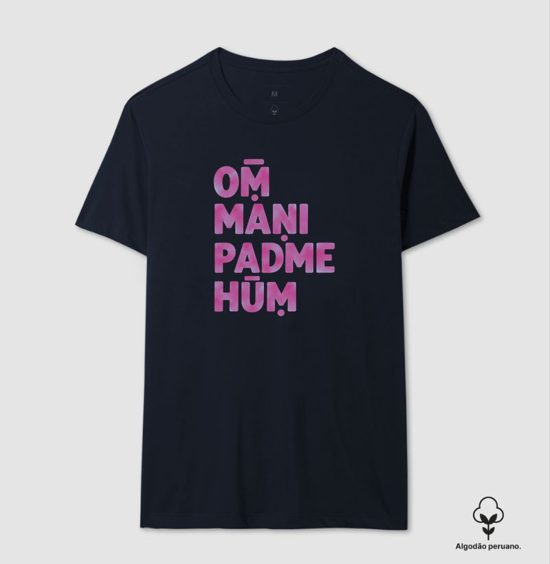 Om Mani Padme Hum - Camiseta Algodão Peruano