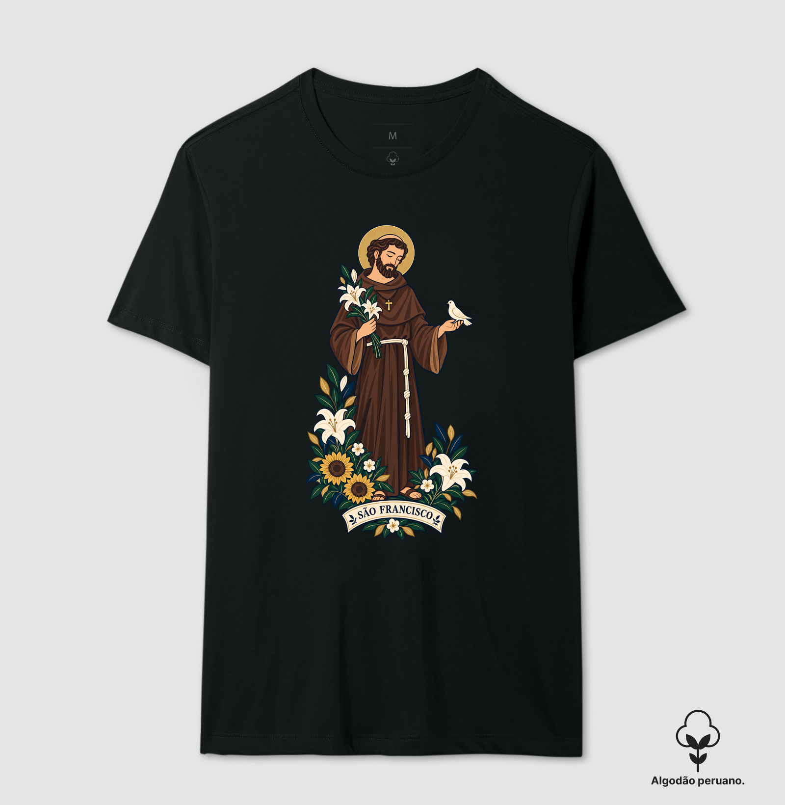 São Francisco - Jardim da Fé - Camiseta Algodão Peruano