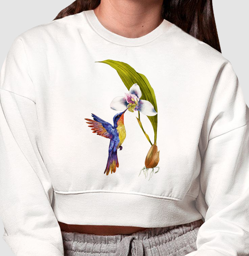 Beija-Flor Orquidea - Moletom Cropped