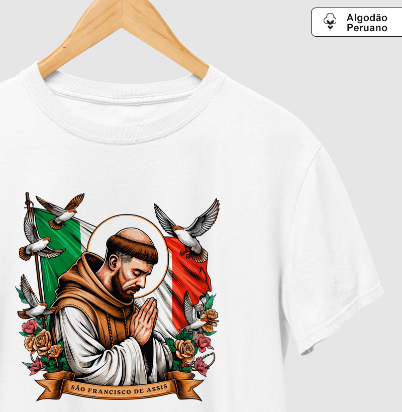 São Francisco de Assis e a Bandeira - Algodão Peruano