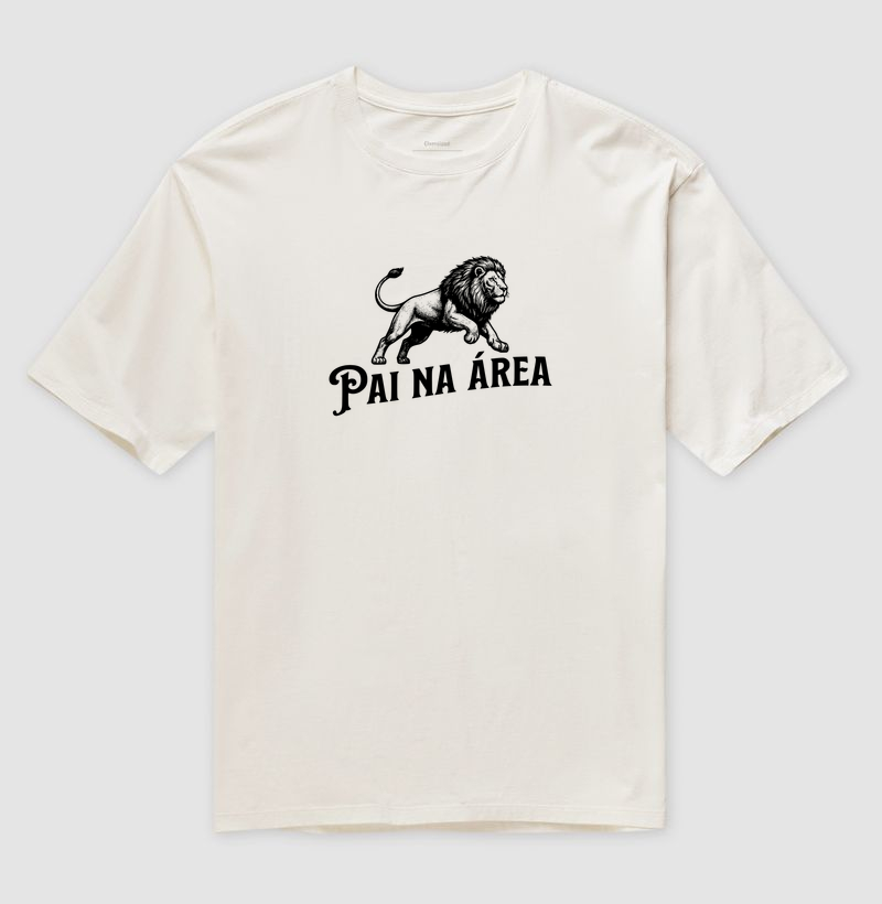 Camiseta oversized Pai na área - ilustração preta - Algodão Premium