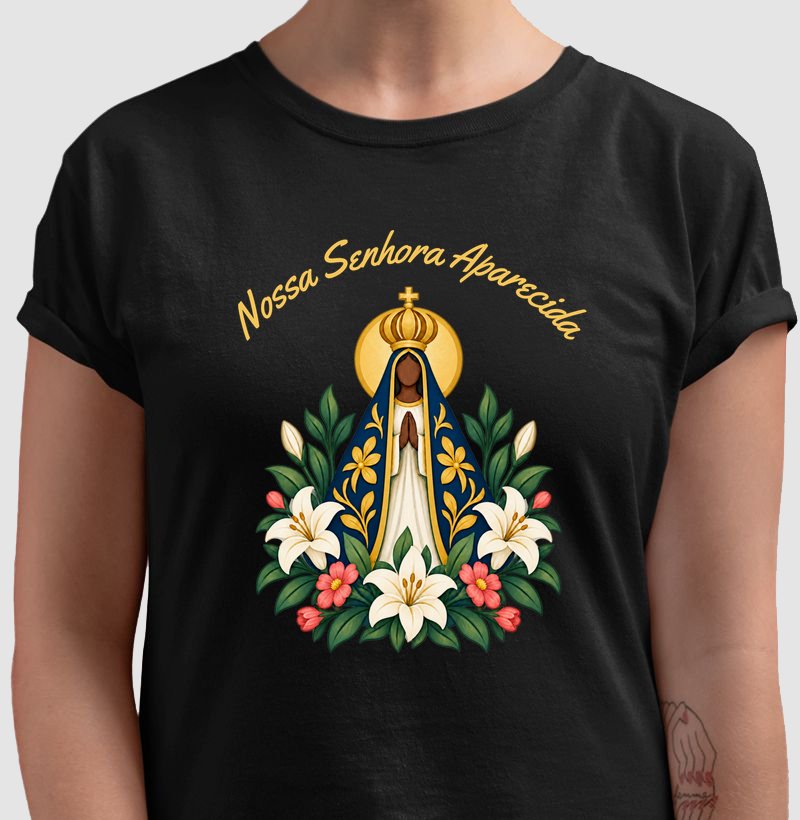 Camiseta Nossa Senhora Aparecida — Manto de Amor