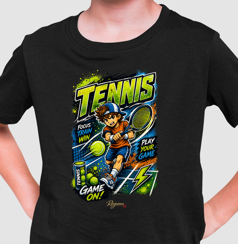 Camiseta Infantil, Menino, Juvenil Tênis "Play your game" - Algodão 100% 