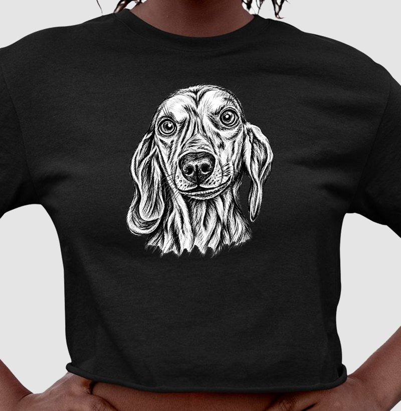 Cropped Cachorra Preto e Branco