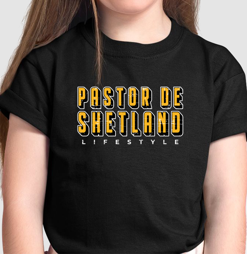 Pastor de Shetland Texto Amarelo