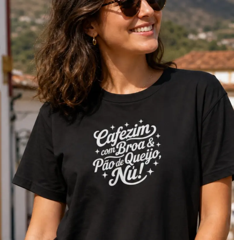 Cafezim com Broa & Pão de Queijo, Nú! - Camiseta